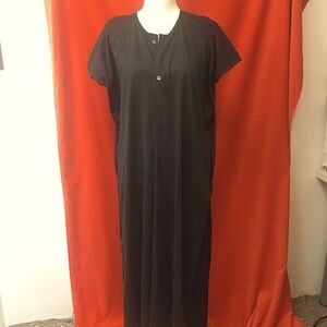 Yohji Yamamoto Ys short sleeve Henley shift dress black size 3